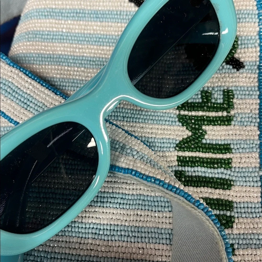 Anthropologie Aire Blue Rectangular Sunglasses New